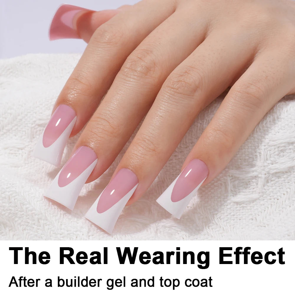 Wholesale OEM 120pcs Duck Nail French Tips White Full Cover Gel Handmade French Duck Nails Press on Nails