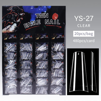 Nail Kingdom 480pcs 24Bags/Set Nail Tips Solid Color Clear Coffin/Square/Almond  Full Cover Nail Tips False Nail Wholesale