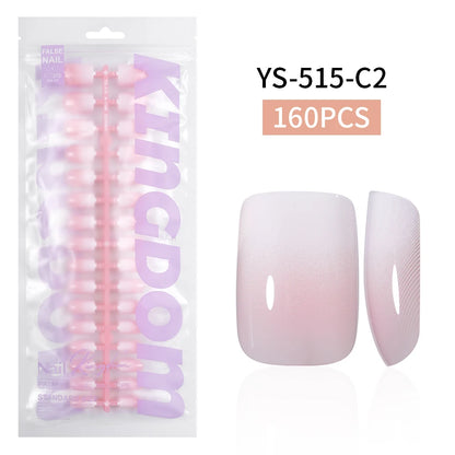 Wholesaler Private Label 150Pcs Nude Pink Gradient Fake Nails Press on Short Square Almond Ombre Press on Nails