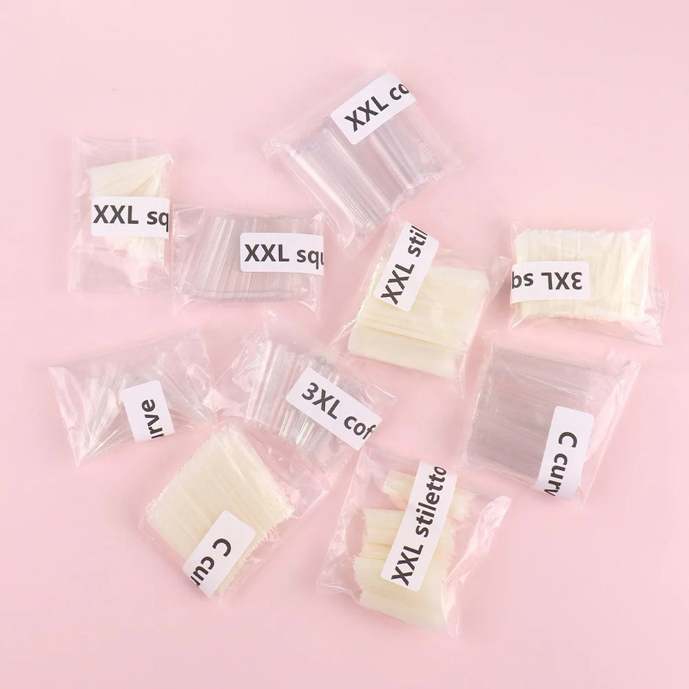 Super Long XXXL Nail Tips Clear False Nail French Non C Curve Xxl Square Stiletto Coffin Tapered Square Soft Gel Nail Tips