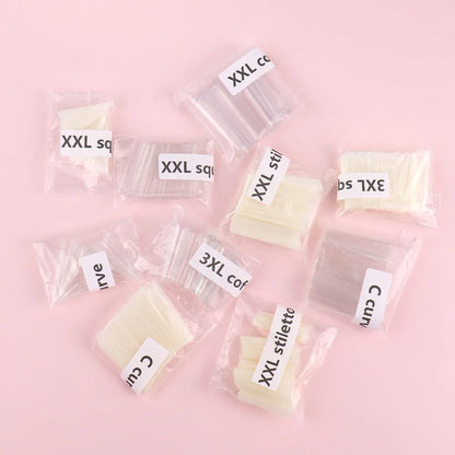Super Long XXXL Nail Tips Clear False Nail French Non C Curve Xxl Square Stiletto Coffin Tapered Square Soft Gel Nail Tips