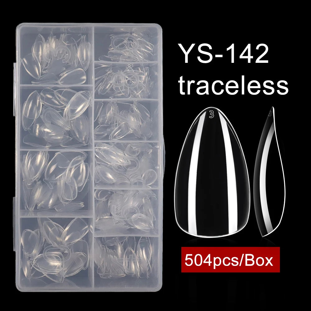 Wholesale 120/240Pcs Full Cover Almond False Nail Tips Supplies Clear Extra Short Almond Nail Tips