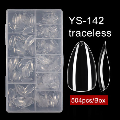 Wholesale 120/240Pcs Full Cover Almond False Nail Tips Supplies Clear Extra Short Almond Nail Tips