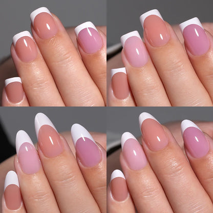 Wholesale Private Label 150Pcs Nude Pink French Stick on Nails Press on Short Square Almond French Press on Nails