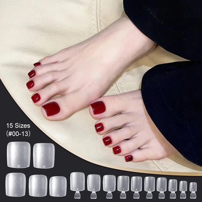 Wholesale French Matte Toenails Tips Extensions 30PCS/Strip Clear Full Cover DIY Toe Nail Salon Short Square Toe Nail Tips