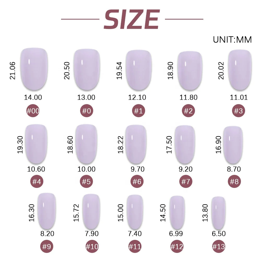 Wholesale 24pcs/box Short Nails Natural Decorated Artificial Fingernails Reusable Solid Color Press on Nails with Try on Window