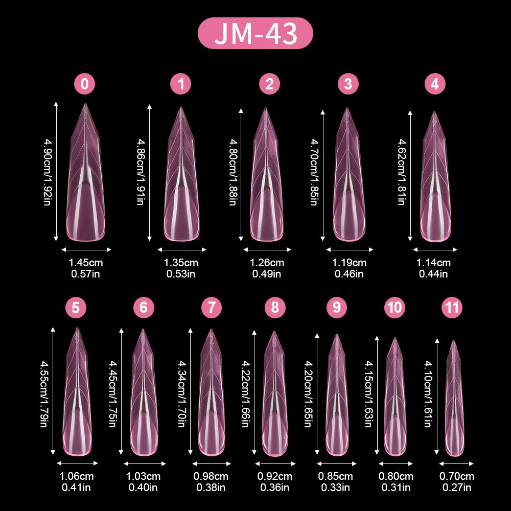 120pcs Wholesale Quick Building Nail Mold Tips Stiletto French Traceless Pink Extension Duckbill Pyramid Dual Nail Forms