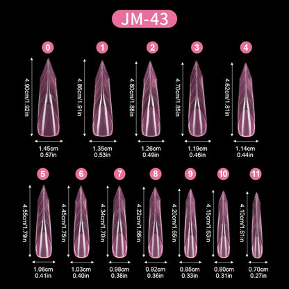 120pcs Wholesale Quick Building Nail Mold Tips Stiletto French Traceless Pink Extension Duckbill Pyramid Dual Nail Forms