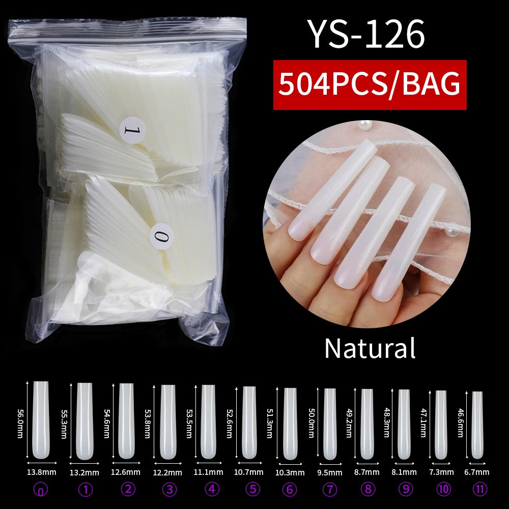 Wholesale Custom Logo XXXL False Square Nail Tips Thin Full Cover Extra Long 3XL Straight Square Nail Art Tips Salon