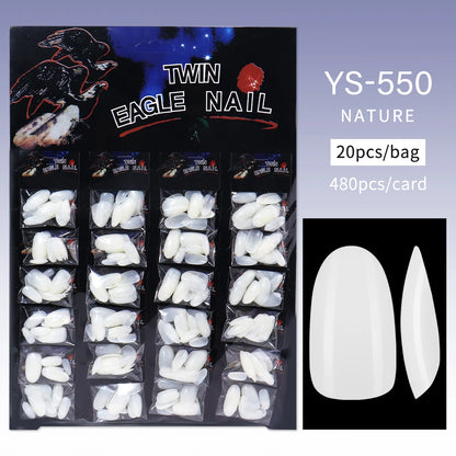 Nail Kingdom 480pcs 24Bags/Set Nail Tips Solid Color Clear Coffin/Square/Almond  Full Cover Nail Tips False Nail Wholesale