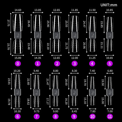New Wholesale Private Label Quick Building Nail Molds 120Pcs Acrylic Extension Clear French Square Oval Plastic Nail Form