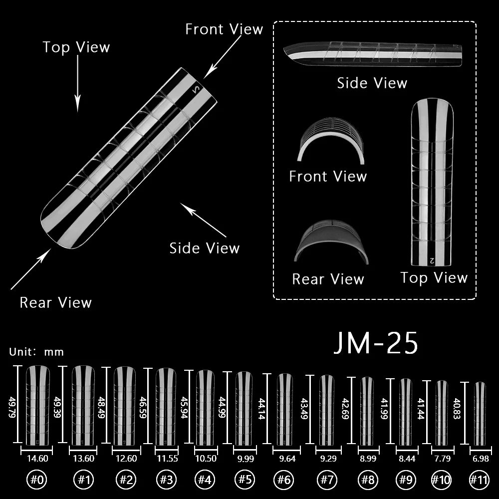 Wholesale 120pcs Russian Almond Dual Forms 26 Styles Quick Building Nail Model Extension Oval Stiletto Coffin Plastic Nail Forms