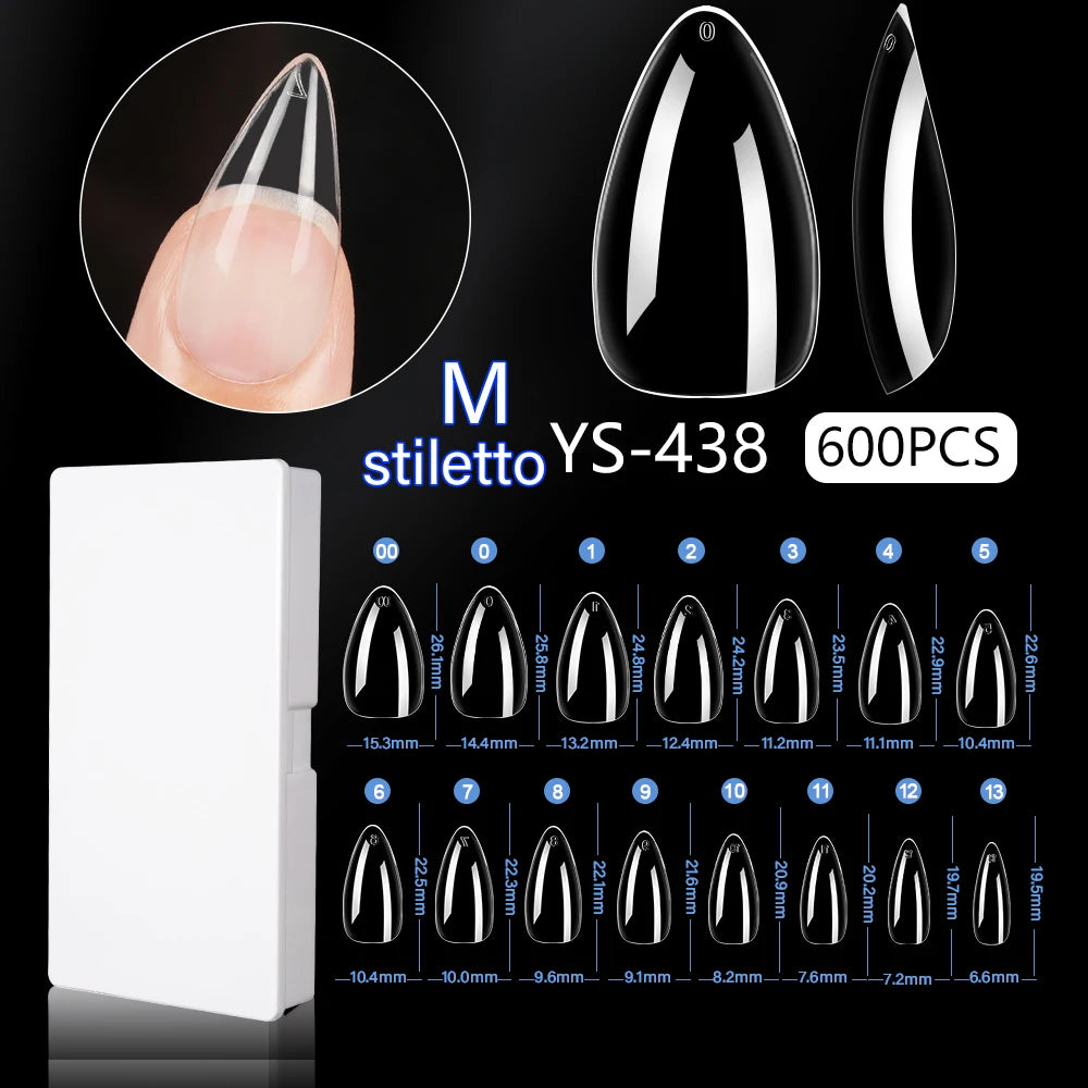 New Soft Gel X 600 Pcs 15sizes Nails No C Curve Full Cover Acrylic Nail Tips  Wholesale Almond Square Coffin Suppliers Nail Tips