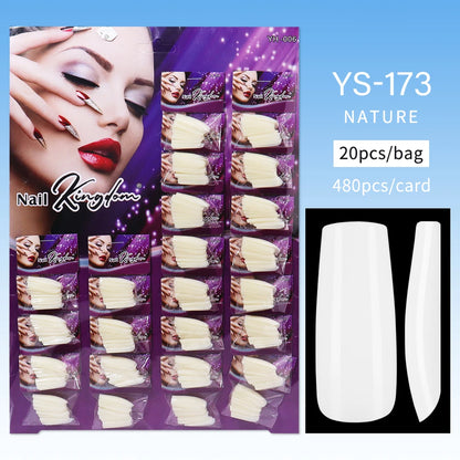 Nail Kingdom 480pcs 24Bags/Set Nail Tips Solid Color Clear Coffin/Square/Almond  Full Cover Nail Tips False Nail Wholesale