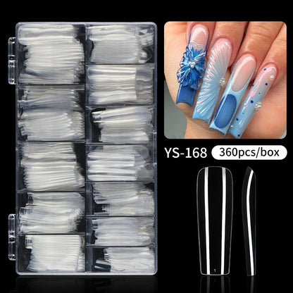 Private Label Full Cover Xxl Square Fake Nail Tips Extension Natural Transparent French Straight Tapered Square Nail Tips