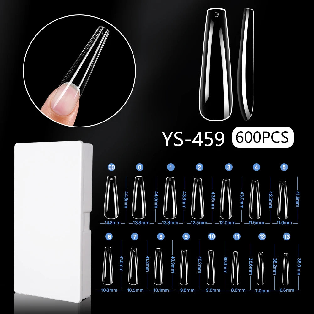 New Soft Gel X 600 Pcs 15sizes Nails No C Curve Full Cover Acrylic Nail Tips  Wholesale Almond Square Coffin Suppliers Nail Tips