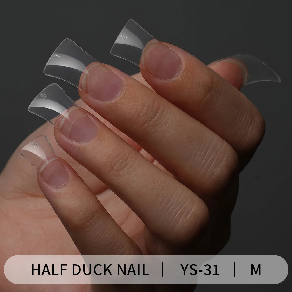500Pcs/Box Private Label Wholesale Shaped Wide Duck Feet False Fingernails Acrylic Gel Nail Tips Extension Duck Nail Tips