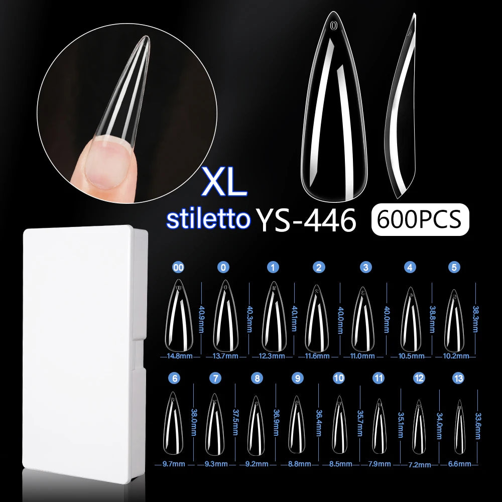New Soft Gel X 600 Pcs 15sizes Nails No C Curve Full Cover Acrylic Nail Tips  Wholesale Almond Square Coffin Suppliers Nail Tips