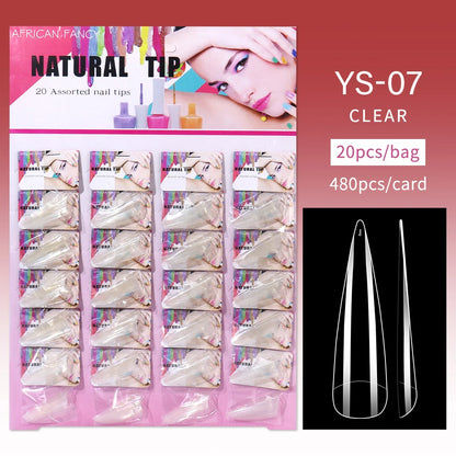 Nail Kingdom 480pcs 24Bags/Set Nail Tips Solid Color Clear Coffin/Square/Almond  Full Cover Nail Tips False Nail Wholesale