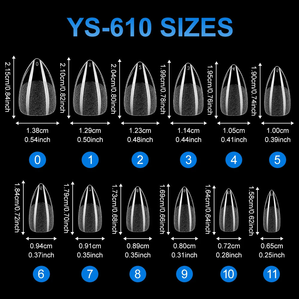 Nail Supplies 120/240Pcs Full Cover Half Frosted Almond False Nail Tips Clear Semi Matte Almond Nail Tips
