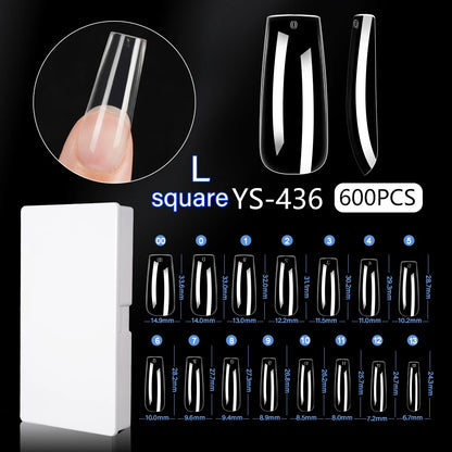 New Soft Gel X 600 Pcs 15sizes Nails No C Curve Full Cover Acrylic Nail Tips  Wholesale Almond Square Coffin Suppliers Nail Tips