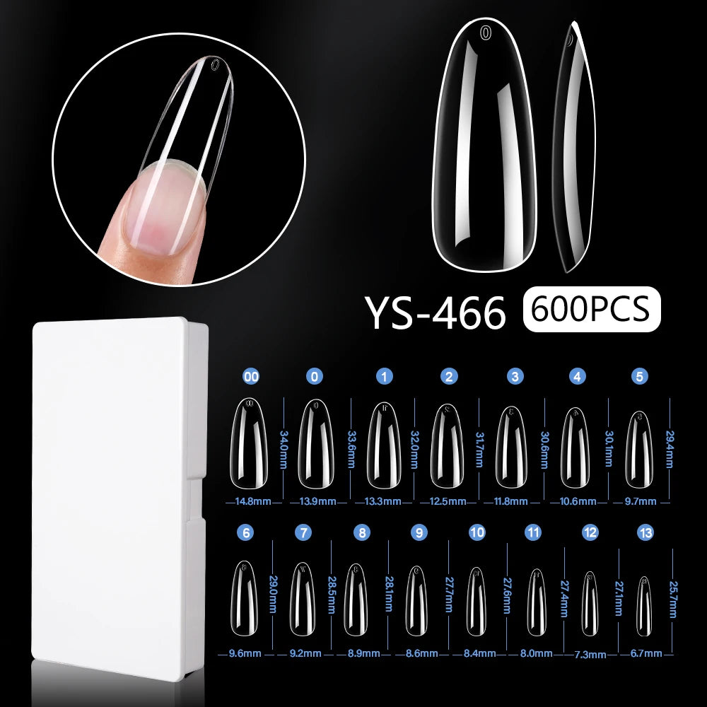 New Soft Gel X 600 Pcs 15sizes Nails No C Curve Full Cover Acrylic Nail Tips  Wholesale Almond Square Coffin Suppliers Nail Tips