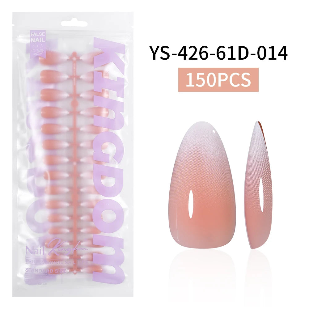 Wholesaler Private Label 150Pcs Nude Pink Gradient Fake Nails Press on Short Square Almond Ombre Press on Nails