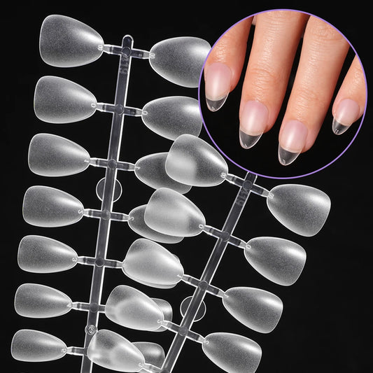 Wholesale ODM OEM 120pcs/bag Full Cover Frosted Soft Gel Nail Tips Clear Squoval Round Almond Double-Sided Full Matte Nail Tips