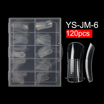 Wholesale 120pcs Russian Almond Dual Forms 26 Styles Quick Building Nail Model Extension Oval Stiletto Coffin Plastic Nail Forms