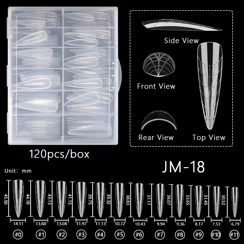Wholesale 120pcs Russian Almond Dual Forms 26 Styles Quick Building Nail Model Extension Oval Stiletto Coffin Plastic Nail Forms