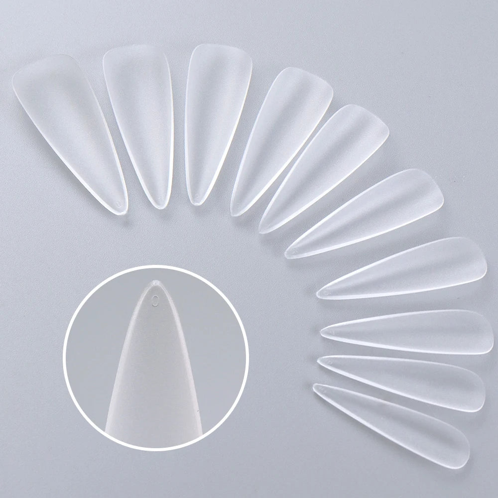 Wholesale Hot Sale Nail Salon 240 Pieces Non-Trace Nail Tip Transparent Matte Fingernail Soft Gel X Full Cover Nail Tips