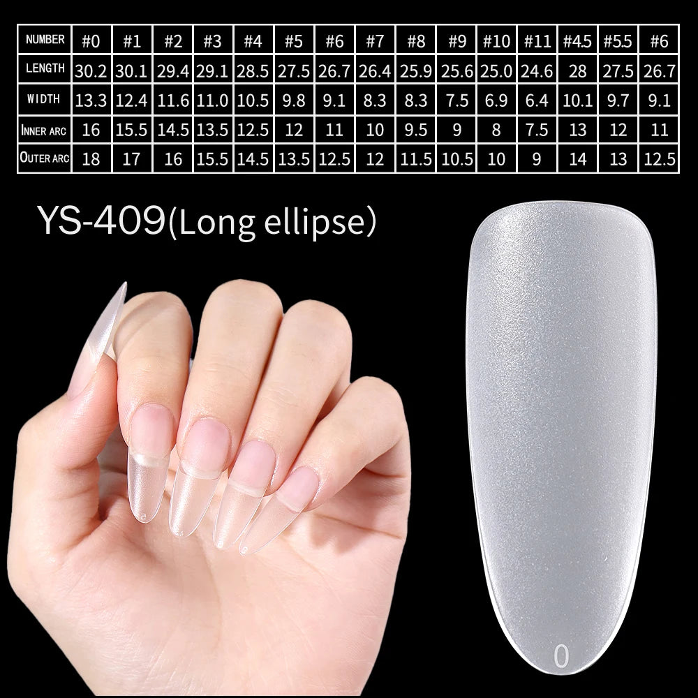 Wholesale Hot Sale Nail Salon 240 Pieces Non-Trace Nail Tip Transparent Matte Fingernail Soft Gel X Full Cover Nail Tips