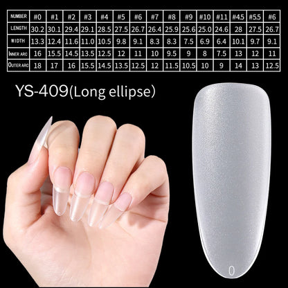 Wholesale Hot Sale Nail Salon 240 Pieces Non-Trace Nail Tip Transparent Matte Fingernail Soft Gel X Full Cover Nail Tips