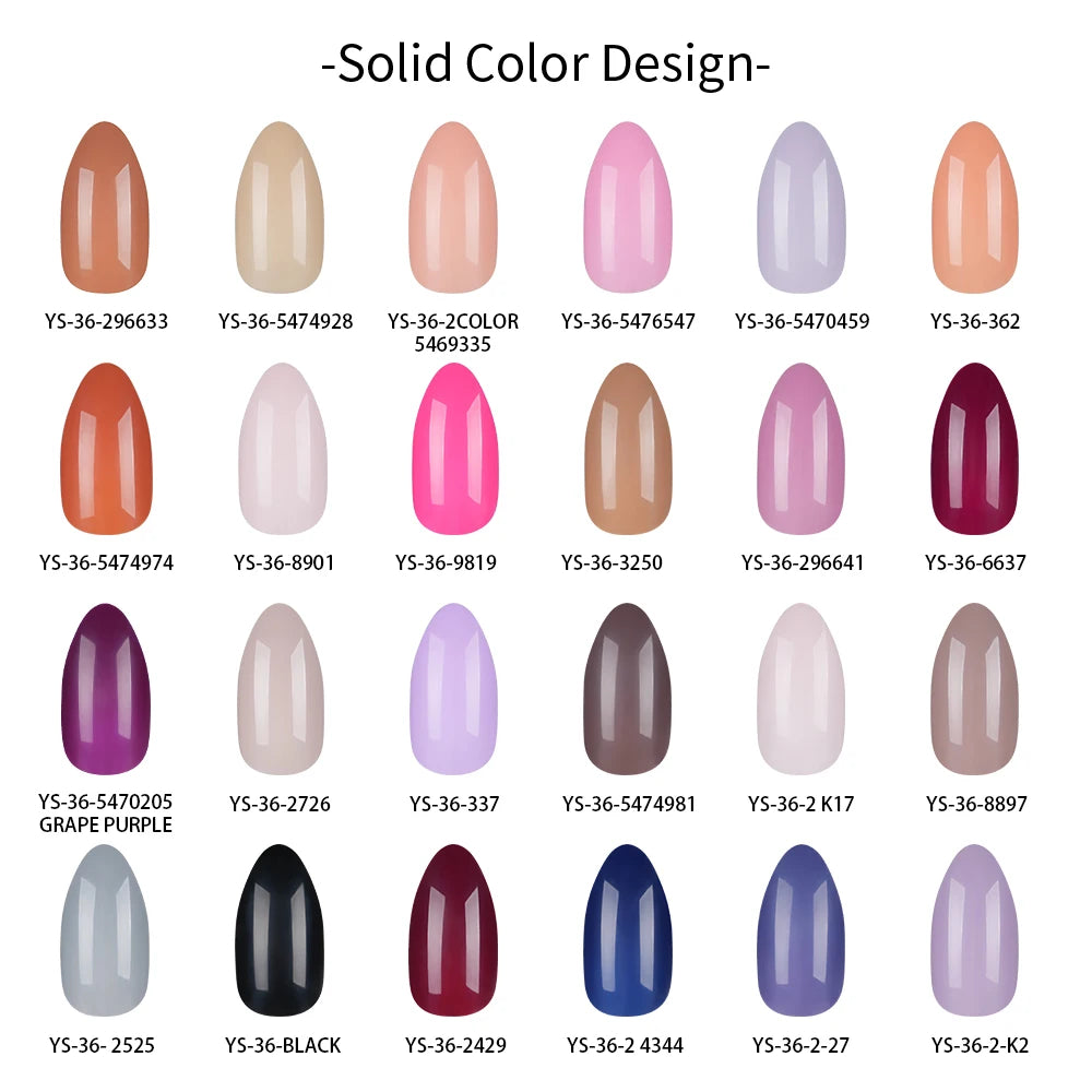 Nail Factory Custom 576pcs Handmade Gel Nails Press on Full Cover 24 Grids Nude Pink Solid Colorful Almond Press on Nail Tips