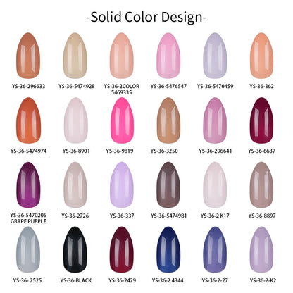 Nail Factory Custom 576pcs Handmade Gel Nails Press on Full Cover 24 Grids Nude Pink Solid Colorful Almond Press on Nail Tips