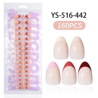 Wholesale Custom 150pcs Full Cover Square Press Acrylic Nails Art False Nails Colorful French Tips Coffin Pattern for Finger