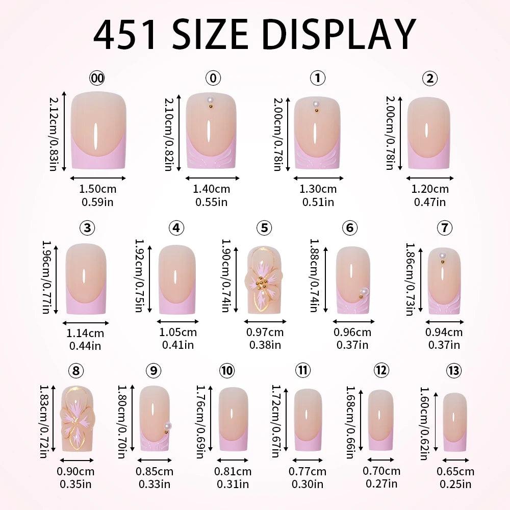 Wholesale Private Label 30pcs Acrylic 3D Luxury False Nails French Flower Design Short Square Press on Nails for Nail Art Salon