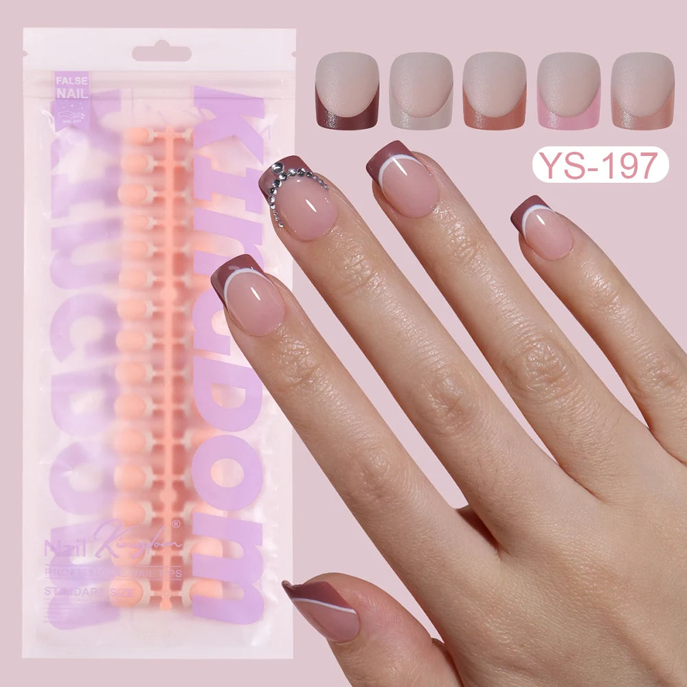 Private Label Wholesale 150pcs Private Label Soft Gel False Nail Nude Almond Square French Press on Nails for Nails Extension
