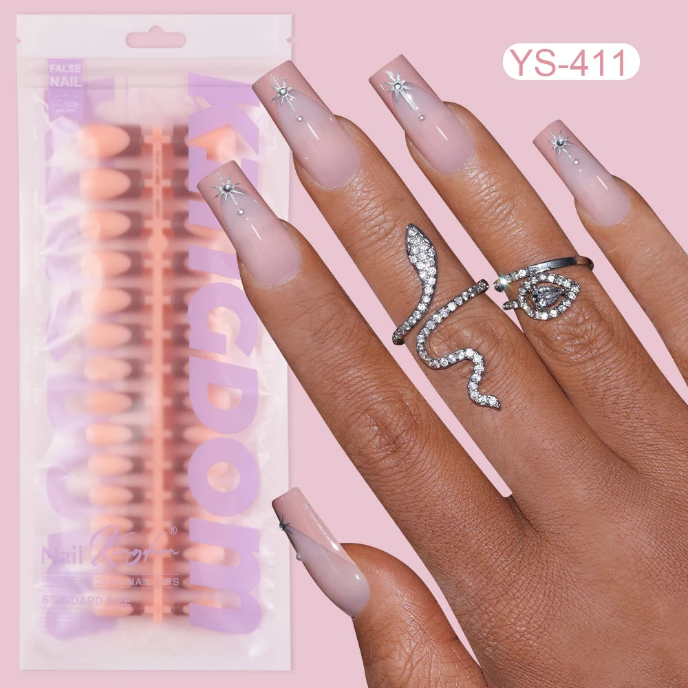 Private Label Wholesale 150pcs Private Label Soft Gel False Nail Nude Almond Square French Press on Nails for Nails Extension