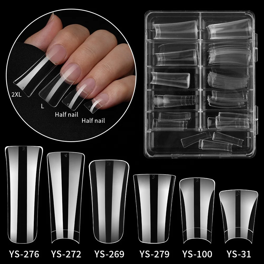500Pcs/Box Private Label Wholesale Shaped Wide Duck Feet False Fingernails Acrylic Gel Nail Tips Extension Duck Nail Tips