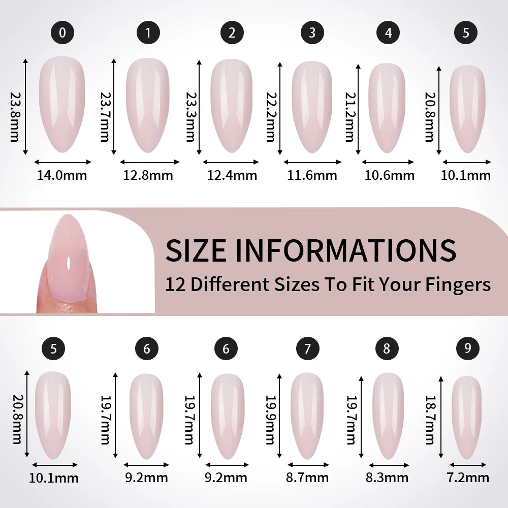 Private Label 288pcs Solid Transparent Color False Nails Simple INS Soft Gel X Nail Tips Full Cover Nude Pink Press on Nails