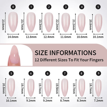 Private Label 288pcs Solid Transparent Color False Nails Simple INS Soft Gel X Nail Tips Full Cover Nude Pink Press on Nails