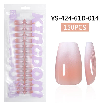 Wholesaler Private Label 150Pcs Nude Pink Gradient Fake Nails Press on Short Square Almond Ombre Press on Nails