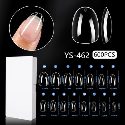 New Soft Gel X 600 Pcs 15sizes Nails No C Curve Full Cover Acrylic Nail Tips  Wholesale Almond Square Coffin Suppliers Nail Tips