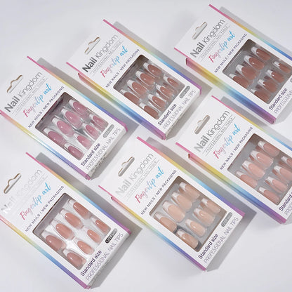 30pcs/box French Gel Nails Press on Nails