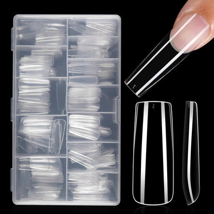 Hot Sale 360Pcs Long Square Nail Tips Artificial Fingernails Clear Wholesale French Style Nail Tips Soft Gel Acrylic Nail Tips