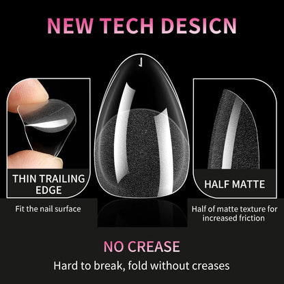 240/120Pcs Traceless False Nails Short Almond Artificial Half Matte Frosted Acrylic Almond Nail Tips for Nails Supplies Salon