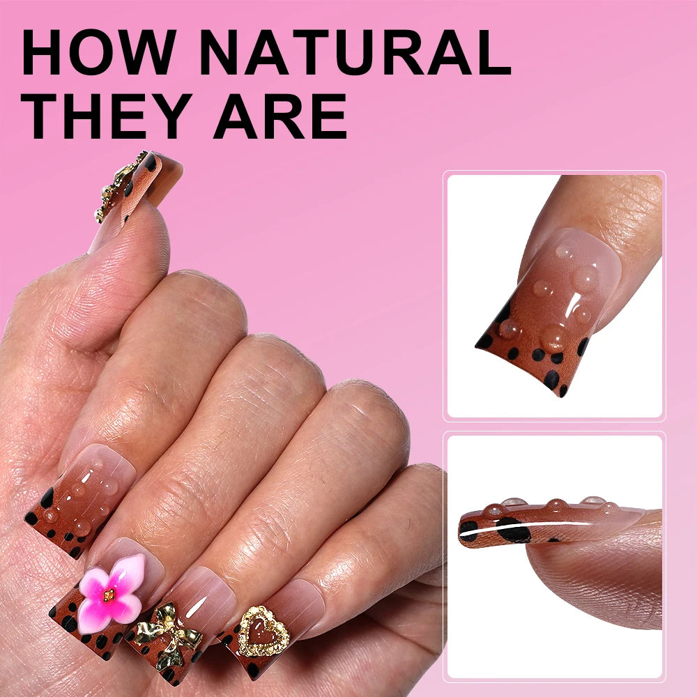 New Nail Supplier 30PCS Duck Feet Shape Nails 3D Luxury Finger Artificial French Design Acrylic Duck Press on Nails