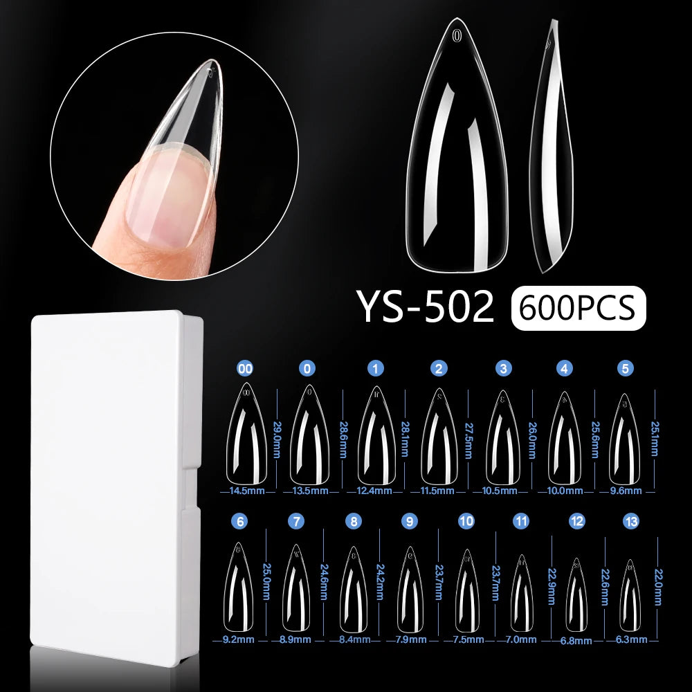 New Soft Gel X 600 Pcs 15sizes Nails No C Curve Full Cover Acrylic Nail Tips  Wholesale Almond Square Coffin Suppliers Nail Tips
