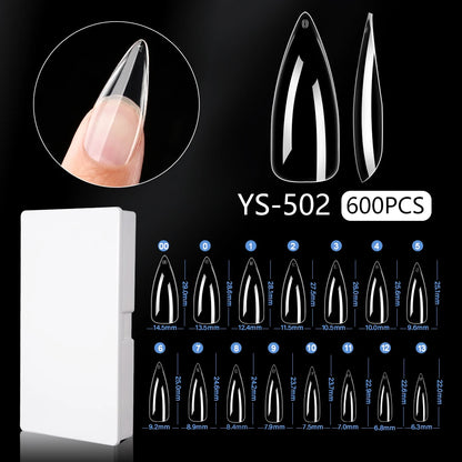 New Soft Gel X 600 Pcs 15sizes Nails No C Curve Full Cover Acrylic Nail Tips  Wholesale Almond Square Coffin Suppliers Nail Tips